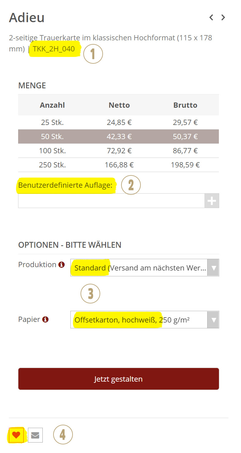 Tipps Produktseite